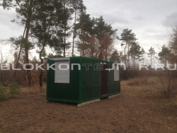 Пункт обогрева на границе с Украиной из металлического вагончика в Тербунах